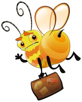 Vignetta di ape che se ne va