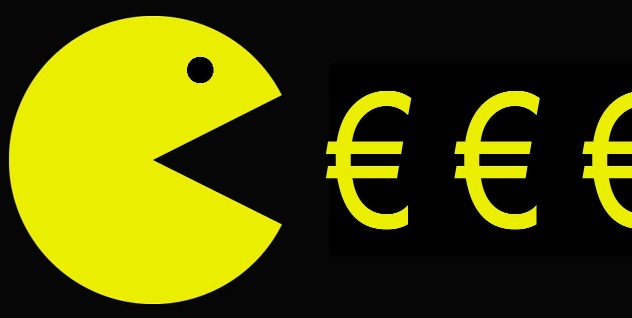 Comecocos che mangia degli euri