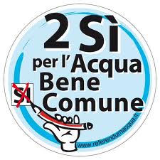 logo del referendum acqua, due si per l'acqua bene comune